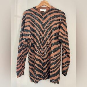 Vintage Outlander Collection Lambswool Angora Blend Sequined Sparkle Sweater